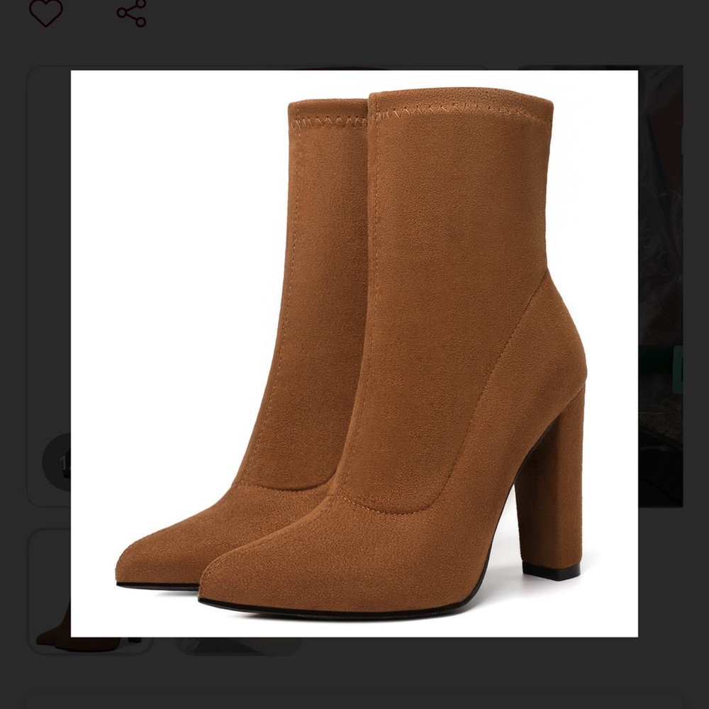 Chic Tan High Heel Ankle Boots